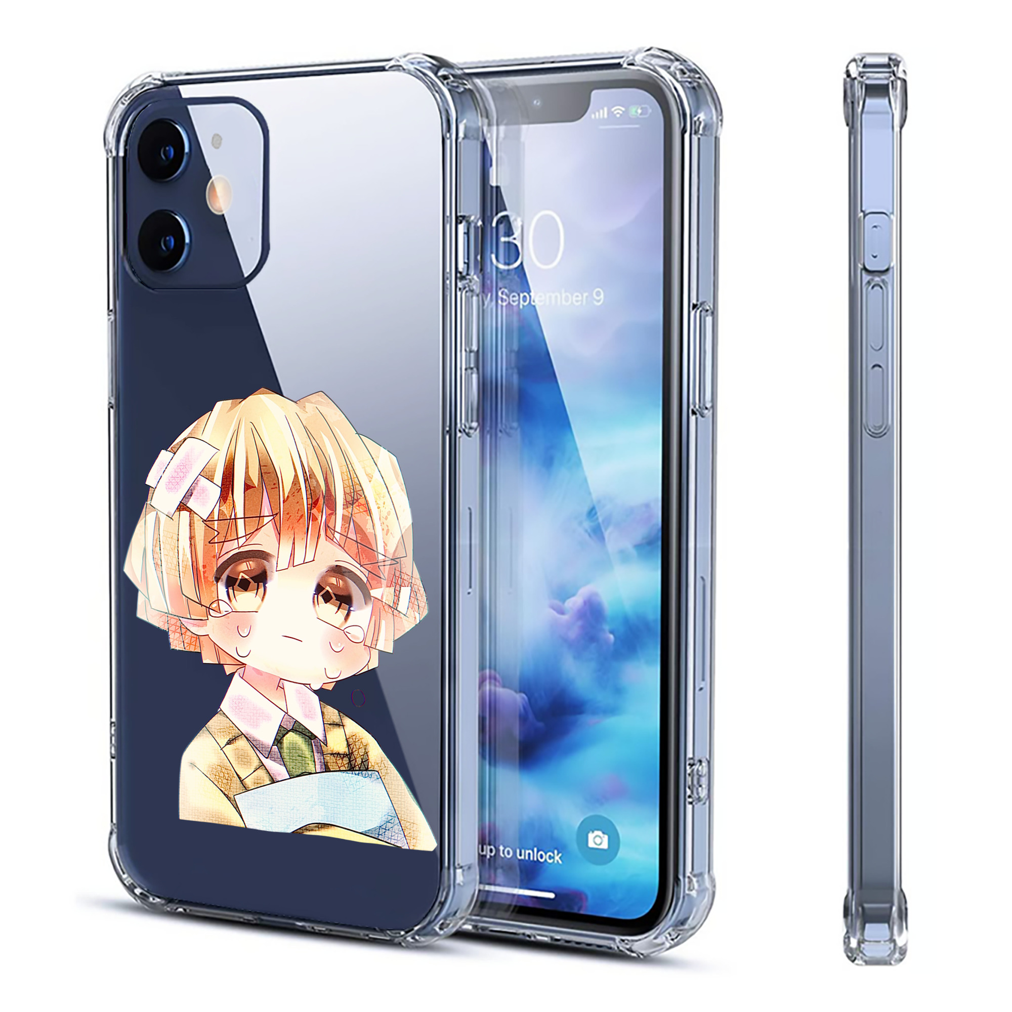 （画像用） 鬼滅の刃（きめつのやいば）我妻 善逸／あがつま ぜんいつ Agatsuma Zenitsu 【iPhone 12シリーズ対応】透明スマホケース（クリアソフトケース）